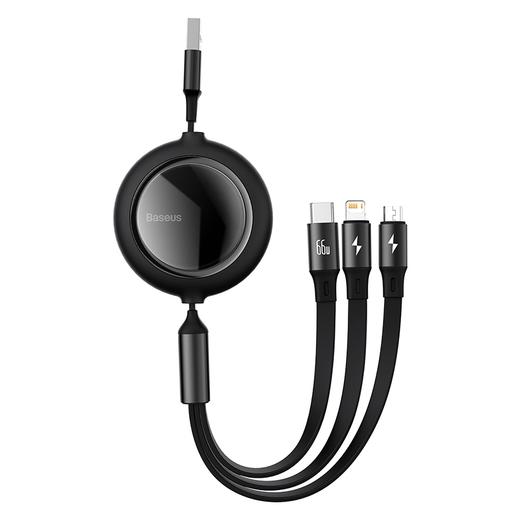 倍思 明镜一拖三伸缩数据线USB/66W/1.2M 商品图0