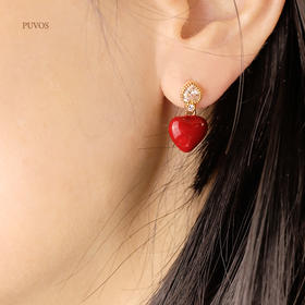 预售|PUVOS普沃斯 爱心锆石镶嵌法式新年耳钉 .潮快闪[福利品]