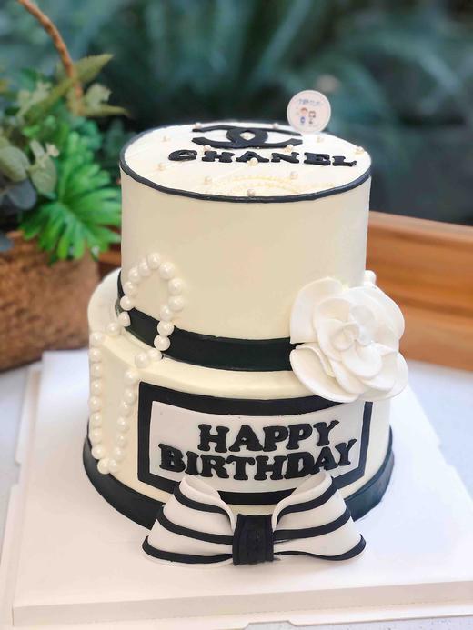 双层香奈儿翻糖蝴蝶结奶油蛋糕 下单前请仔细阅读商品详情 商品图1