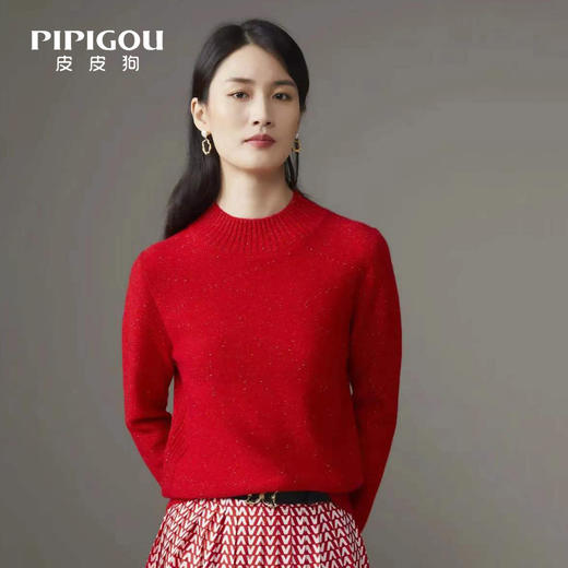 皮皮狗女式特种纱线半高领套衫8285211818 商品图0