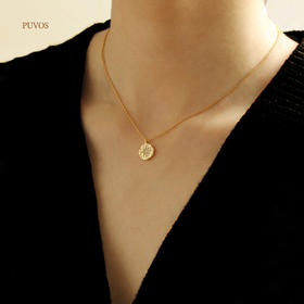 预售|PUVOS普沃斯 北极星硬币纽扣 八芒星镀18K金项链 .潮快闪[福利品]