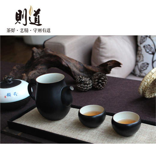 【则道茶具】 茶具 陶朴系列 细纹杯（台湾陶作坊黑陶） 商品图1