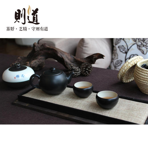 【则道茶具】 茶具 陶朴系列 细纹杯（台湾陶作坊黑陶） 商品图2