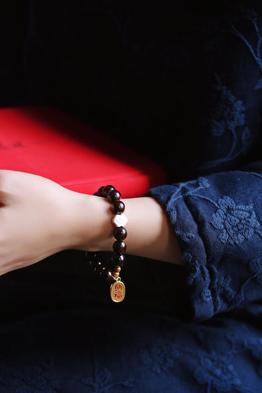 【青山特惠】10mm小叶紫檀带金星 原创设计《招财纳福》 y36 商品图1