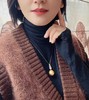 CLASSIC系列 18K镶钻石和天然金色水滴形南洋珠 坠子（附赠金链） 商品缩略图3