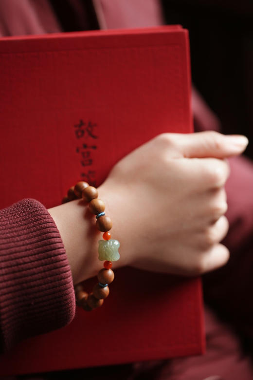 【青山特惠】老山檀香原创10mm搭配和田玉虎头 y13 商品图6