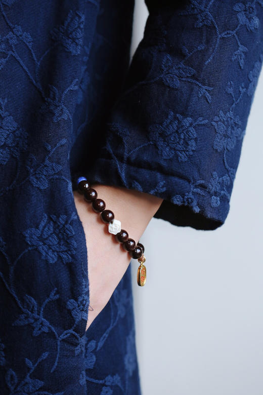 【青山特惠】10mm小叶紫檀带金星 原创设计《招财纳福》 y36 商品图8