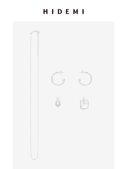 HIDEMI 异形珍珠不对称耳环（送净版项链） 商品图8