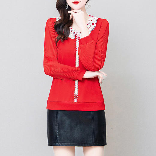 YWE 2511气质减龄娃娃领长袖打底小衫 【优】 商品图5