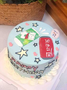 手绘七喜可口可乐奶油蛋糕 下单前请仔细阅读商品详情