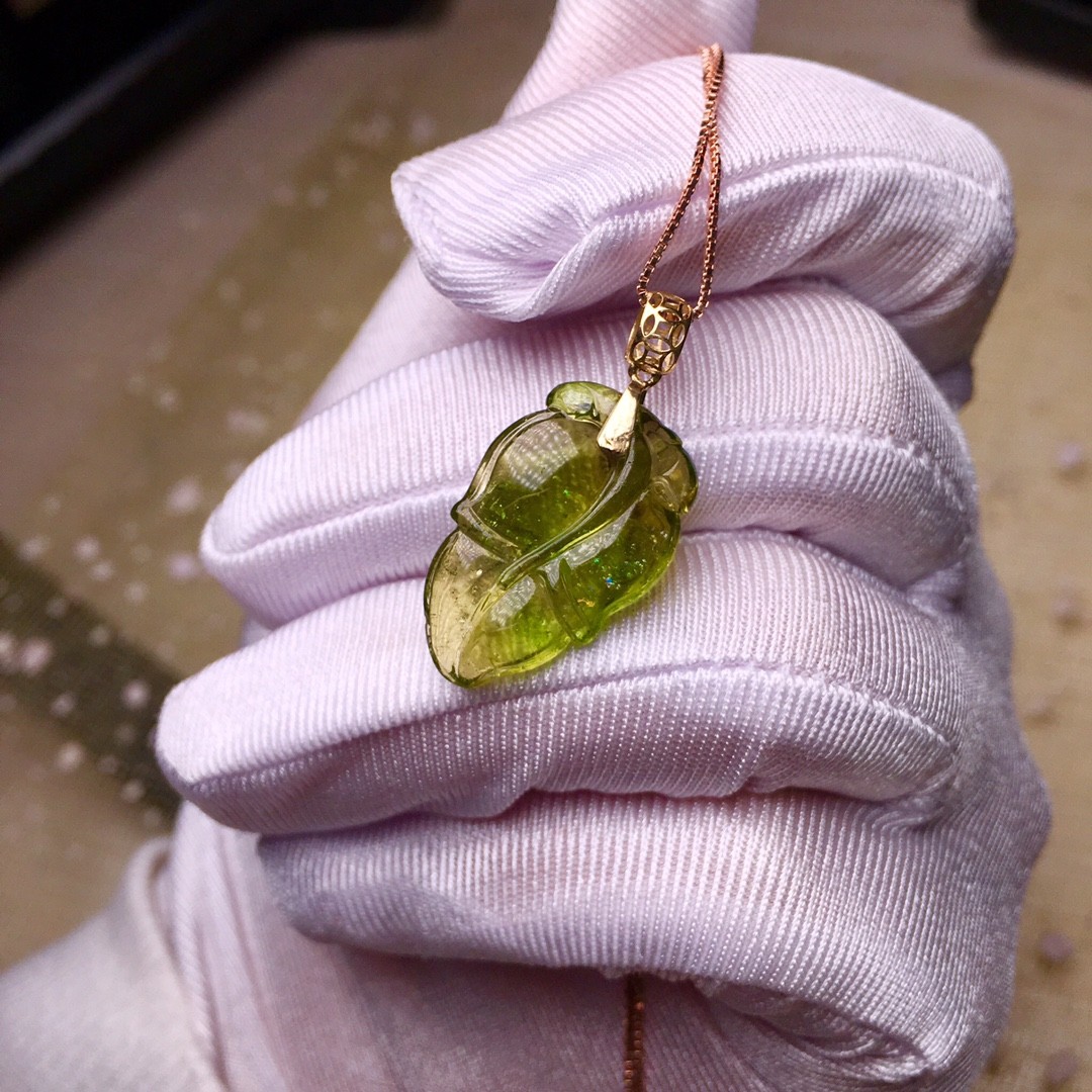 4克 天然西瓜碧玺吊坠