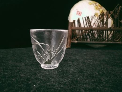 华艺银坊 梅兰竹菊茶杯四件套 可单选 家用茶杯 办公会客茶杯 人工无铅玻璃杯 商品图3