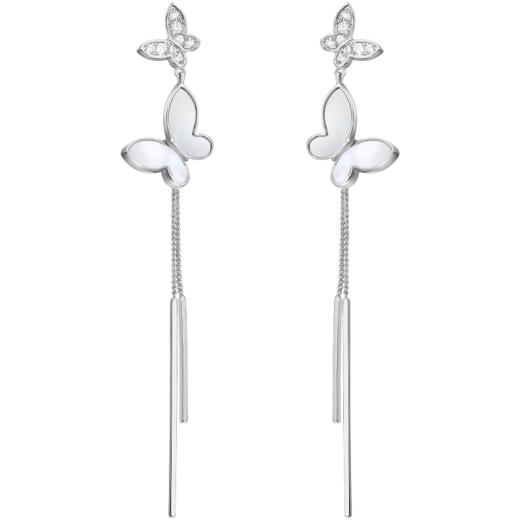 ZEGL蝴蝶流苏耳环女长款小众设计感高级贝壳耳钉925银针秋冬耳饰 商品图6