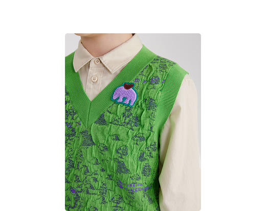 江南布衣童装22春装新款男女童时尚毛衫背心1MB302090 商品图1