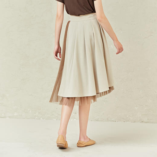 famecoco范可儿半身裙设计感小众不规则网纱裙F221HA007 商品图3