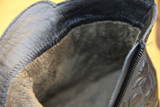 豪行冬款20492962真皮妈妈鞋棉鞋女加绒平底保暖防滑软底舒适女靴 专柜正品 跟高3CM 帮高10CM 商品图4