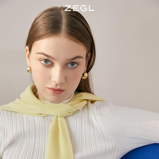 ZEGL复古褶皱耳环女ins高冷欧美耳钉小众设计感925银针秋冬耳饰品 商品图5