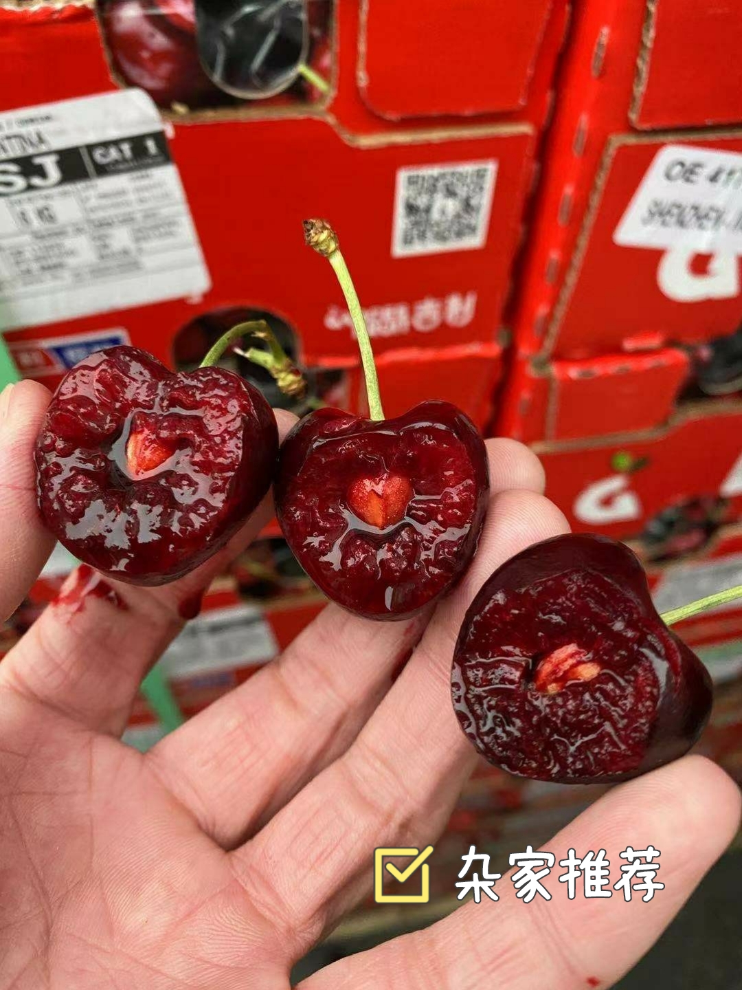 周五取货：【大G桑提娜2J车厘子】一箱毛重4斤左右，甜度高，硬，脆，甜！