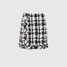 基础单层毛边半裙