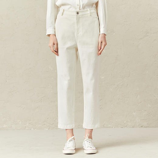 Famecoco范可儿裤子女春季时尚百搭宽松休闲裤F221GA014 商品图3