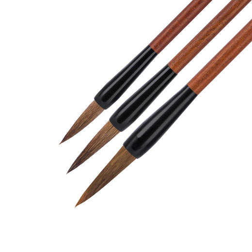 得力毛笔套装36005狼豪/36006兼毫(原木色)(3支/袋) 商品图4