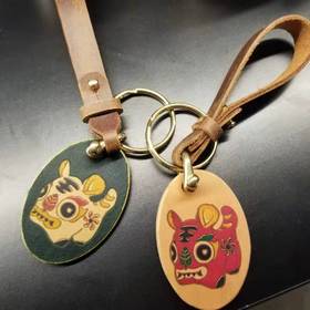 半没虎年吉祥手绘布老虎钥匙扣