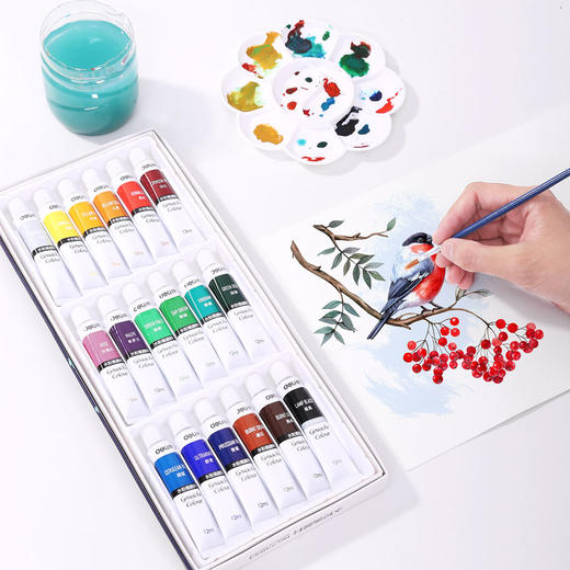 得力水粉颜料73854-18色12ml/73855-24色 商品图3