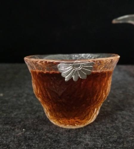 华艺银坊 雅菊四件套 可单选  家用茶具办公会客茶具  人工无铅玻璃杯 商品图1