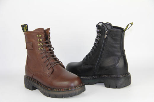 豪行冬款20492688马丁靴女英伦风百搭靴子加绒保暖真皮雪地高帮靴 专柜正品 商品图2