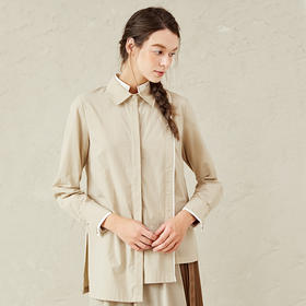 Famecoco范可儿白衬衫法式小众别致小上衣女F221BH005
