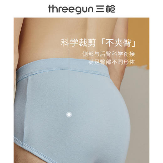 Threegun三枪 【舒肤棉】罗纹弹力男士三角内裤（1条装）-40668B911 商品图9