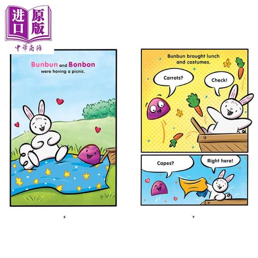 【中商原版】Bunbun & Bonbon #3兔笨笨和糖帮帮 Captain Bun & Super Bonbon 学乐桥梁漫画图像小说故事书儿童章节书英文原版 商品图1