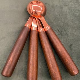 【已绝版】不锈钢玫瑰金胡桃木量勺（小号）