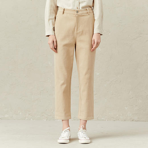 Famecoco范可儿裤子女春季时尚百搭宽松休闲裤F221GA014 商品图0