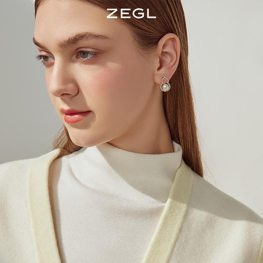 ZEGL天然珍珠葫芦耳钉女高级感轻奢气质耳环复古925银针秋冬耳饰 商品图5