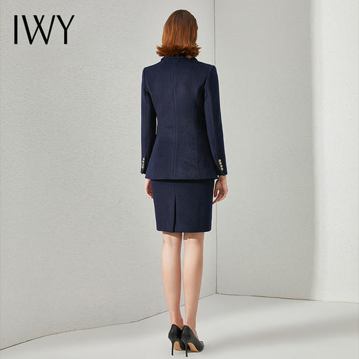 IWY/藏青色工作服套装端售楼部工装女双排扣职业装显瘦西装女高 CS1411 商品图2