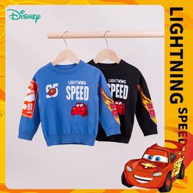 迪士尼童装男童闪电麦昆潮酷出击针织套头毛衣新品春秋