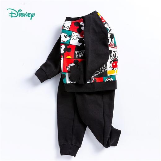 迪士尼童装男童潮酷满印米奇卫衣春秋抓绒2件套活力套装 商品图4