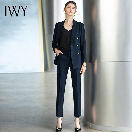 IWY/藏青色金属扣双排六粒扣经典商品西装套装 CP1487 商品图1