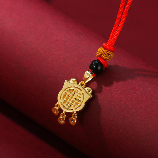 【亲子款】本命年生肖虎年925纯银项链女民族风饰品珐琅福字小老虎吊坠亲子 商品图3