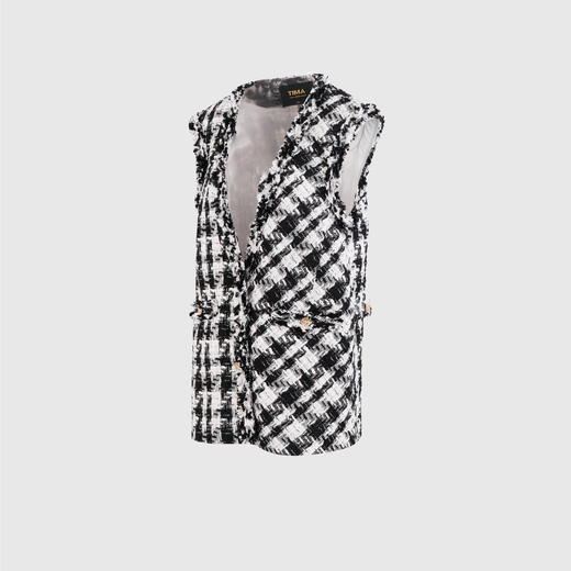 毛边不对称格马甲 商品图1