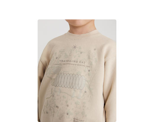 江南布衣童装22春装新款男女童印花套头卫衣1MB402180 商品图5