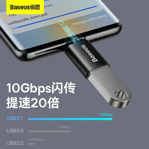倍思 精巧系列 Type-C公头转USB母座 OTG迷你转接头 USB3.1 商品图0