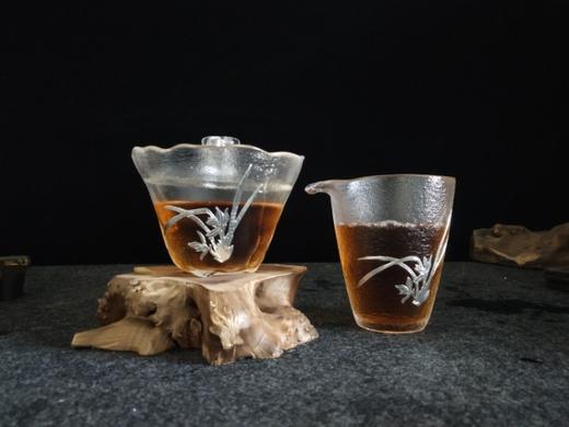 华艺银坊 幽兰八件套  可单选 家用茶具会客茶具  人工无铅玻璃杯 商品图1