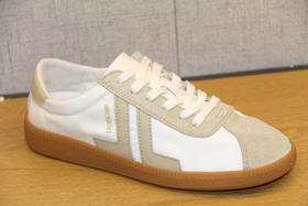 豪行秋季新款20378690皮边帆布鞋女鞋子百搭小白鞋韩版休闲板鞋女 专柜正品