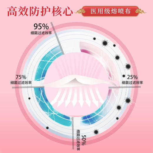 【冰雪飞舞】国风独立装  纳通一次性印花口罩   三层防护含熔喷布 商品图2