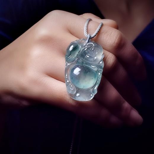 玻璃种翡翠立身弥勒佛 商品图0