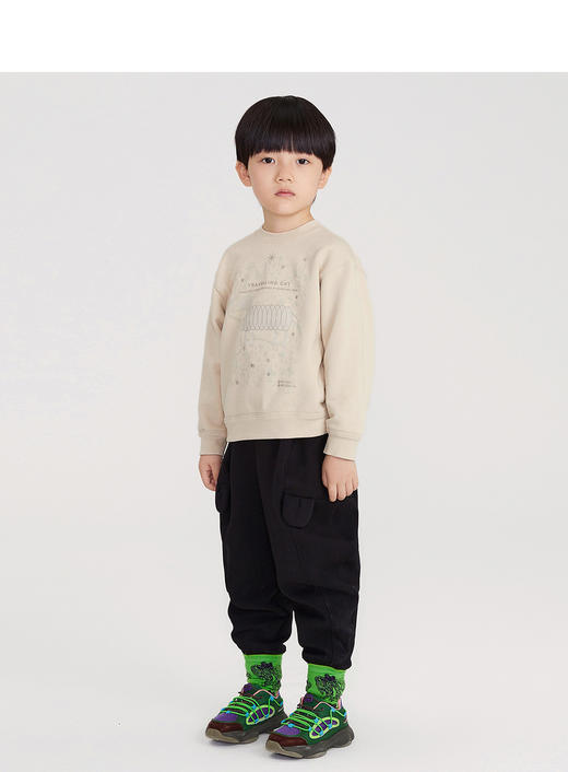 江南布衣童装22春装新款男女童印花套头卫衣1MB402180 商品图4