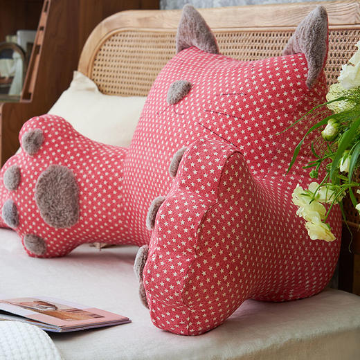 毛绒款猫咪护腰靠床头大靠枕 商品图2