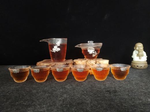 华艺银坊 雅菊四件套 可单选  家用茶具办公会客茶具  人工无铅玻璃杯 商品图0